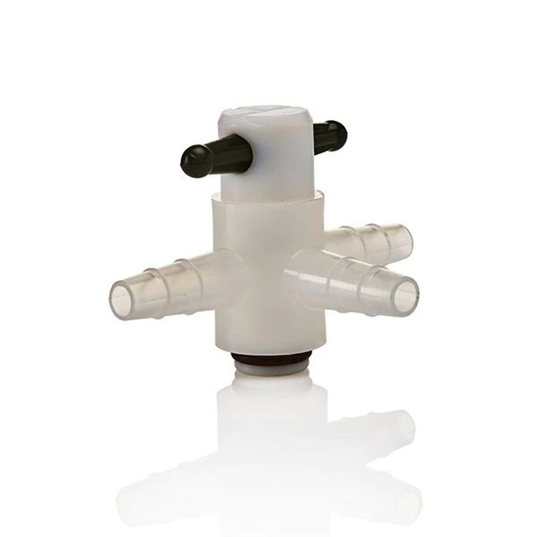 Nalgene Thermo Scientific 3-Wegehahn/PP, Bohrung- 2mm, T-Form mit Teflon-TFE-Küken