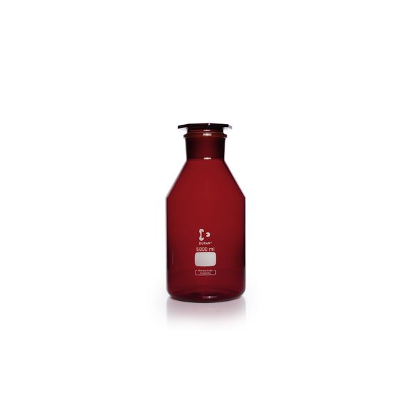 Duran Group Weithalsflasche, Braunglas, NS 85/55, 5000 ml, Glas-Stopfen