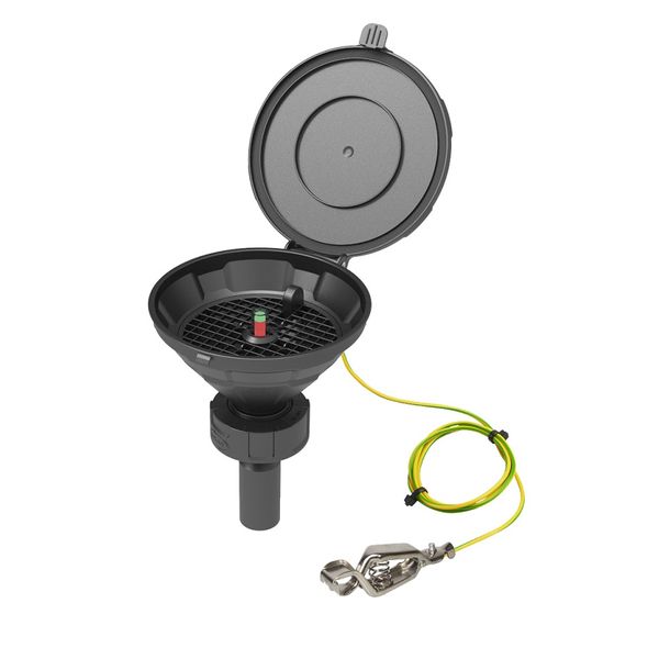 SCAT Deckeltrichter ''MARCO'', V2.0, S60/61, HDPE elektr. ableitfähig, Füllstandsanzeige, Sieb, Trichter 140 mm