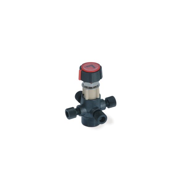 Upchurch Scientific 4-Way valve PEEK, Right Angle Flow, bulkhead, 1/16'' OD, 1pc/PAK