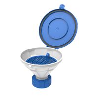 Product Image of Funnel with lid ''MARCO'', V2.0, S60/61, HDPE, with removable sieve, funnel-diameter = 140 mm