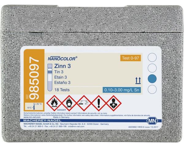 Macherey-Nagel Rundküvettentest NANOCOLOR Zinn 3, mit Barcode, Pg. à 18 Bestimmungen