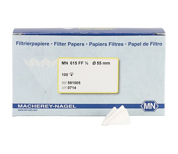 Macherey-Nagel Papierfilter, gefaltet, Grade MN 615 ff 1/4, 55 mm, 100 St.