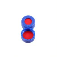 Product Image of SureSTART 9 mm, blue PP, Screw Cap (AVCS), Level 3, + red PTFE/white Silicone/red PTFE Septum, 1 mm, 100 pc/PAK