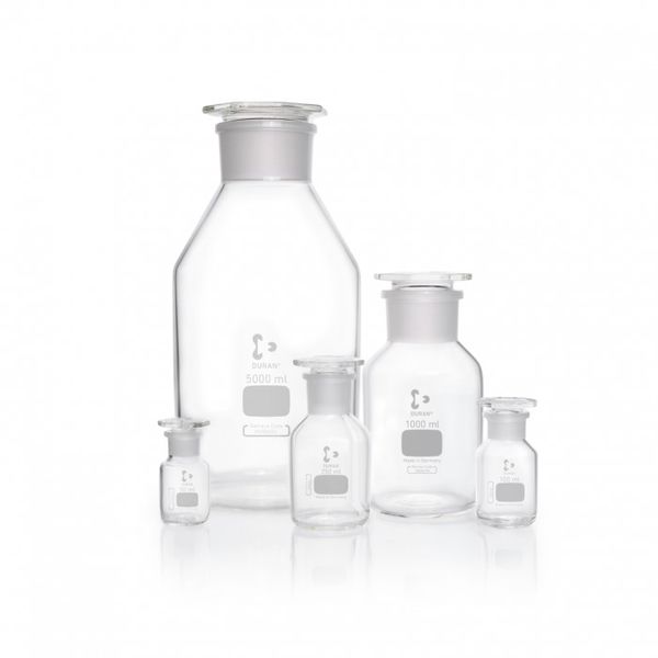 Duran Group Weithalsflasche, Klarglas, NS 60/46, 2000 ml, Glas-Stopfen, 10 St/Pkg