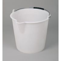 Product Image of Industrial bucket, LDPE white, w/metal handle, 17l