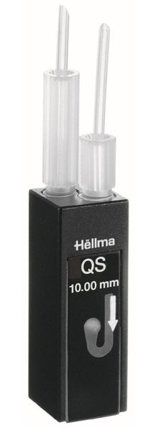 Hellma Kompakt-Durchfluss-Küvette, Typ 178.710-QS, HP Quarzglas, WL 200-2500 nm, Schichtdicke 10 mm, Ø 3 mm, Z-Höhe 15 mm, FEP-Schlauchset, 80 μl