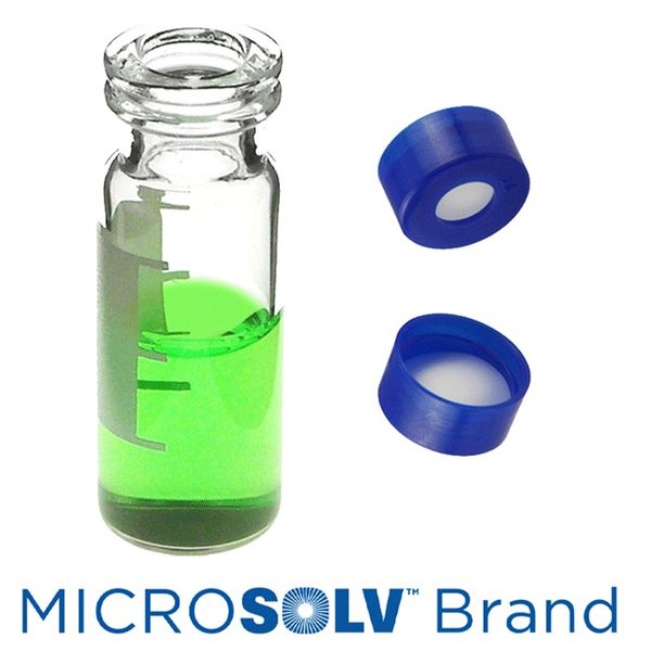Microsolv EPP Vial, clear, 2 ml, Snap Cap blue with PTFE Septa, Write-On Patch, 100 pc/PAK