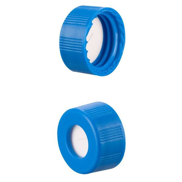Microsolv Screw Cap blue, 9 mm, with White Sil/natural PTFE Preslit Fitted Septa, 100 pc/PAK