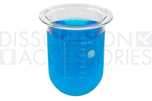 Dissolution Accessories Vessel, Boro 3.3, clear, 1000 ml, Logan
