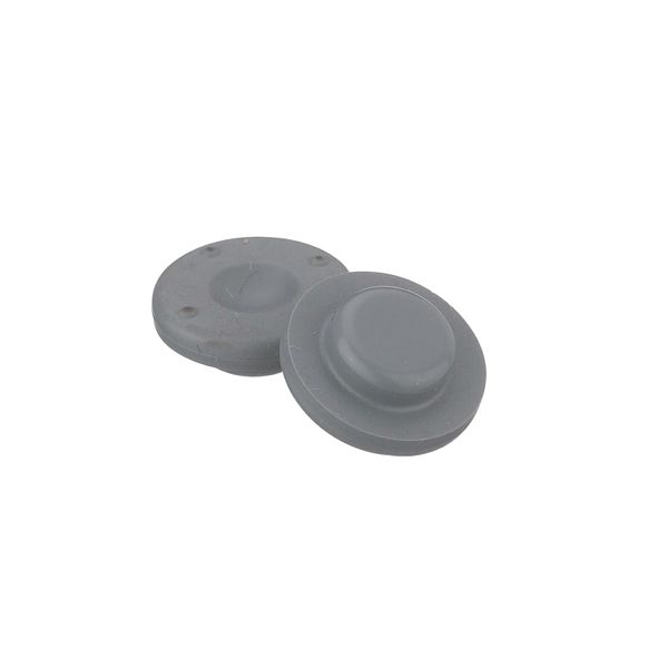 DWK Wheaton 13 mm rubber lid plug, straight, CIIR isoprene compound/40, grey, PTFE coated, 1000 pc/PAK