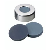 Product Image of SureSTART 20 mm, Silver Aluminum, Crimp Cap, Level 1, grey Butyl/grey PTFE Septum, Molded, 3 mm, 100 pc/PAK