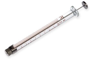 Hamilton 50 μl, Modell 1705 RN Spritze, ohne Nadel, max. Druck 1000 psig (68.9 bar), max. Temperatur 115°C / 239°F