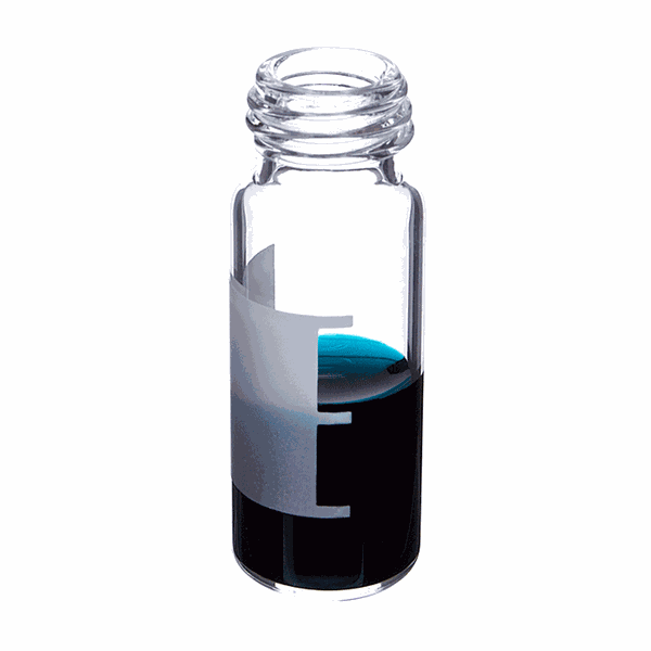Microsolv Vials, Screw Top, Glass. Clear, 2 ml, with Write-On Patch and fill lines, Surface Treated, 9-425 mm threads, 12x32 mm outer dimensions. For 
