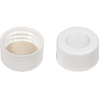 Product Image of N 24 PP screw cap (bonded), white, center hole Silicone white/PTFE beige Hardness: 45° shore A