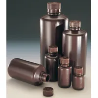Product Image of Narrow Neck Bottle Economy, HDPE, brown, 125 ml, with Screw Cap 24 mm, 72 pc/PAK