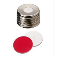 Product Image of Schraubkappe, Pre Cut, Magnetische Universalschraubkappe, 1,5 mm, silber, Si weiß/PTFE rot, 10x100/PAK