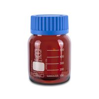 Product Image of Laboratory bottle DURAN Borosilicate Glass, GLS80, 500 ml, round, amber, with wide neck opening, cap and pouring ring