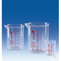 Product Image of Griffinbecher/PMP, glasklar, 1000 ml mit gedruckter roter Skala, 6 St/Pkg