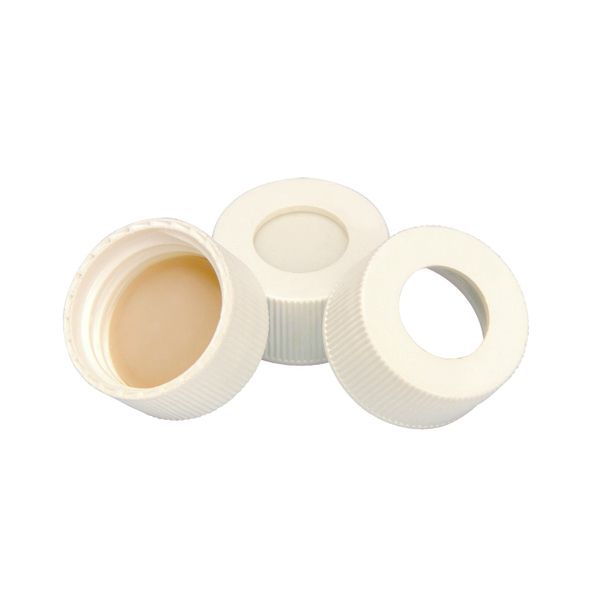 DWK Wheaton 24-400 weiße PP-Kappe mit PTFE/Silikon-Einlage, 200 St/Pkg