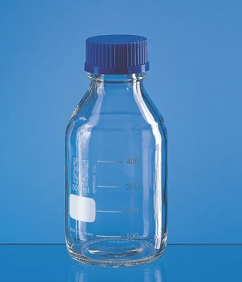 Brand GmbH & Co. KG Laboratory bottle, Boro 3.3, graduated, 2000 ml, GL 45, screw cap, pouring ring, PP, with thread DIN ISO 4796, 136 x 262 mm, 10 pc