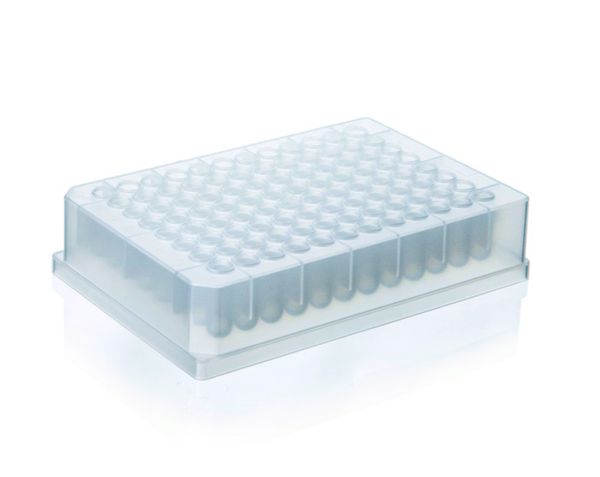 Brand GmbH & Co. KG 96-well Deep-well Platte, PP, U-Boden, well-Form rund, Standard, 0,5 ml, BIO-CERT PCR-Q, unsteril, 48 St/Pkg