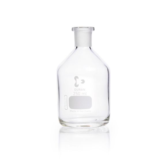 Duran Group Narrow neck bottle, clear glass, NS 19/26, 250 ml, w/o stopper, 10 pc/PAK