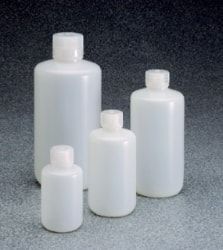 Nalgene Thermo Scientific Enghalsflasche, HDPE, 500 ml, 73 x 171 mm, mit Schraubverschluss 28 mm, 48 St/Pkg