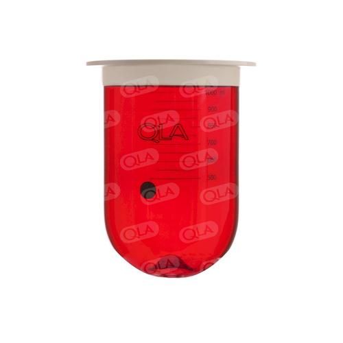 QLA 1000mL Amber Glass Apex Vessel with Plastic Rim, Serialized