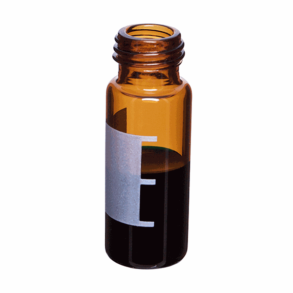 Microsolv Vials mit Schraubgewinde, Glas, braun, 2 ml, mit Beschriftungsfeld und Füllmarkierungen, oberflächenbehandelt, Gewinde 9-425, Außenmaße 12 x