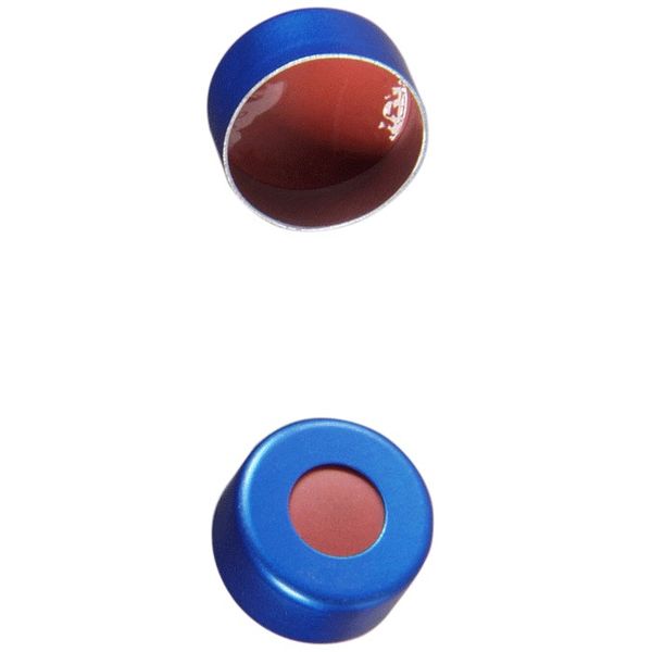 Microsolv Crimp Cap blue, 11 mm, with red Rubber/PTFE Fitted Septa, 1000 pc/PAK