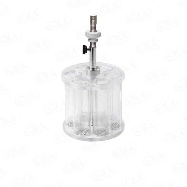 QLA Disintegration Basket Assembly (QLA Standard Design) with 6 Glass Tubes (25mm) and 10 Mesh SS Screens for Erweka ZT22x and ZT32x Testers