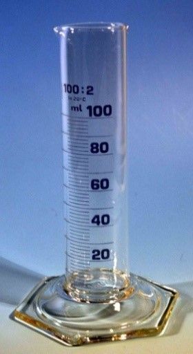 Dinkelberg Analytics Measuring cylinder Duran , low form, hexagonal foot, 2000 ml, 50/1