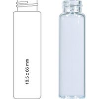 Product Image of Threaded bottle, N 15, 18.5x66.0 mm, 12.0 mL, flat bottom, clear
