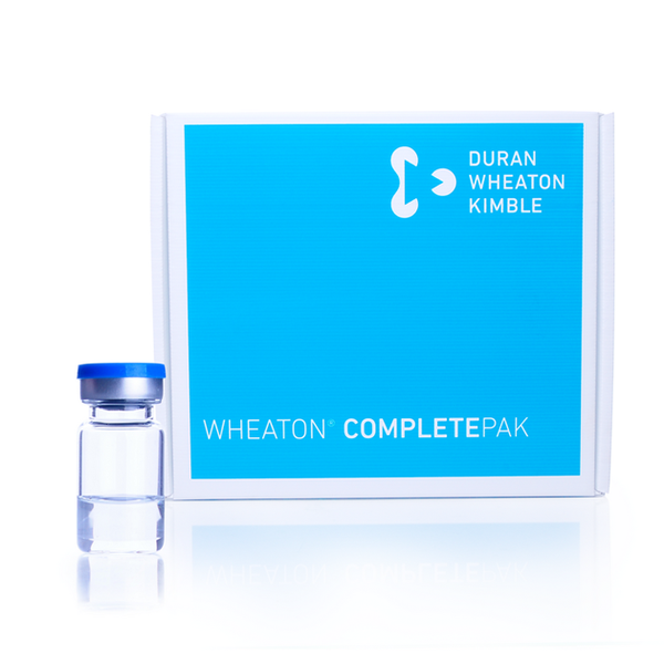 DWK Wheaton WHEATON COMPLETEPAK Kit, 5mL Clear Sterile Vial (120), 20mm Ultra Pure Sterile Serum Stopper (125), Sterile Red Seal (125), 120 pc/PAK