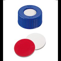 ND9 PP Short Thread Cap, blue, 1.0 mm, Silicone white/PTFE red UltraClean, 1000/pac