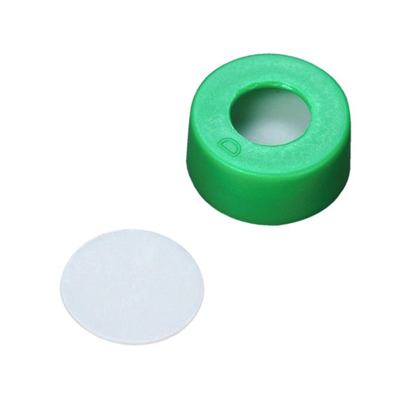 DWK Wheaton 11 mm Schnappverschluss, grün, mit Septum PTFE-Scheibe, EVA, 100 St/Pkg