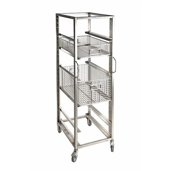 Bochem Transportwagen für Körbe Euro-Norm, 610 x 465 x 1630 mm, 18/10 Edelstahl, ohne Korb