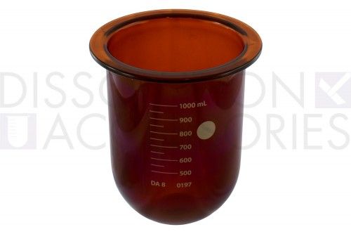 Dissolution Accessories Vessel, Boro 3.3, amber, 1000 ml, APEX-Bottom, Electrolab
