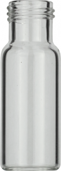 Macherey-Nagel 1,5 mL Gewindeflasche N9, 11,6 x 32 mm, Glas klar, flacher Boden, weite Öffnung, mit magnetischer Schraubkappe, silber, mit Loch, 