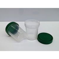 Product Image of Probenbecher mit Deckel, unsteril, Becher und grüner Deckel separat, 100 ml, 1000 St/Pkg