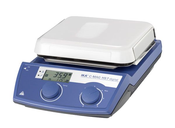 IKA Magnetic stirrer with heating, ceramic plate, C-MAG HS 7 digital, Powerful motor for stirring quantities up to 10 l (H2O)