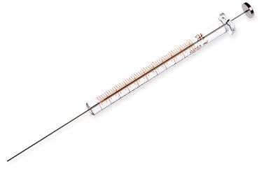 Hamilton 25 μl, Modell 1702 N Spritze, 22s Gauge, 51 mm, point style 3, max. Druck 1000 psig (68.9 bar), max. Temperatur 115°C / 239°F, mit 