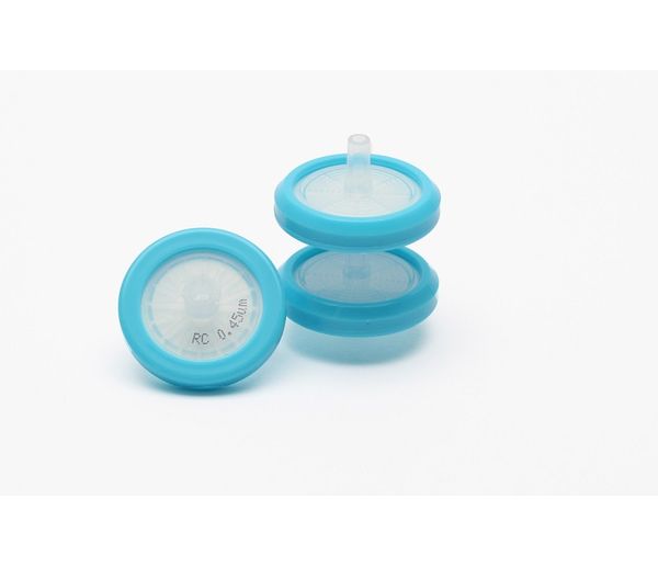 Hahnemühle Spritzenvorsatzfilter Regenerierte Cellulose, nicht-steril, 0,45 μm, 13 mm, Auslass Male LuerSlip, 100 St/Pkg
