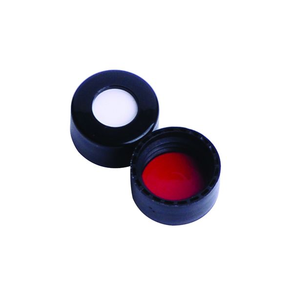 DWK Wheaton ABC screw cap, PP, black, with insert 0.005 PTFE/0.035 silicone, 9 mm, 1000 pc/PAK