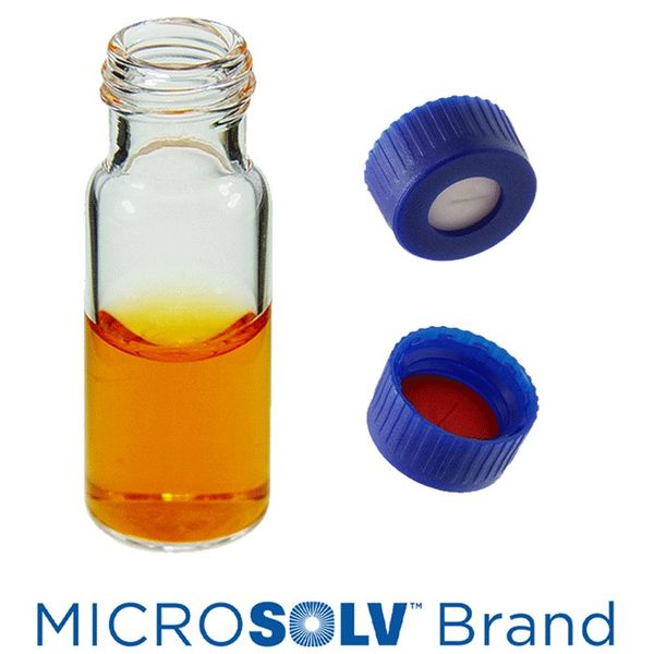 Microsolv EPP Vial, PP clear, 2 ml, Screw Cap blue with bonded Sil/PTFE Septa slit, deactivated, 100 pc/PAK
