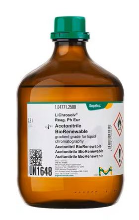 Merck Acetonitril BioRenewable, gradient grade für die Flüssigkeitschromatographie LiChrosolv Reag. Ph Eur, 2,5 L, 2,5 l