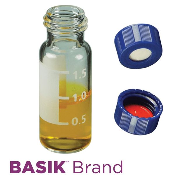 Microsolv EPP Vial, PP clear, 2 ml, Screw Cap blue with bonded SOFT-Guard Sil/PTFE Septa slit, Write-on Patch, 100 pc/PAK