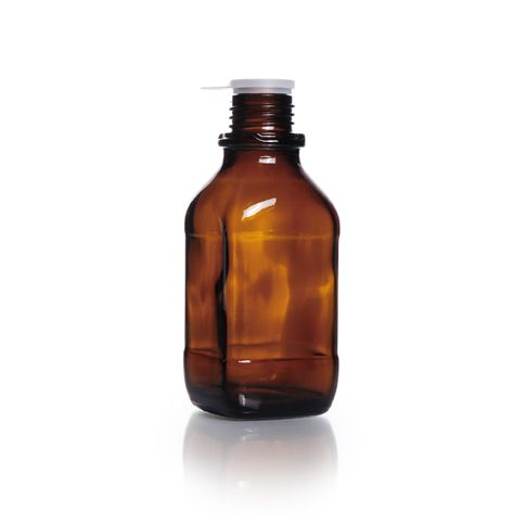 Duran Group Enghalsflasche, Braunglas, 250 ml, vierkant, ohne Kappe u. Ausgießr., 10 St/Pkg