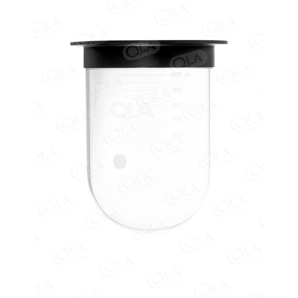 QLA 1000mL Clear Glass Vessel with Plastic Rim for Pharmatest, Serialized